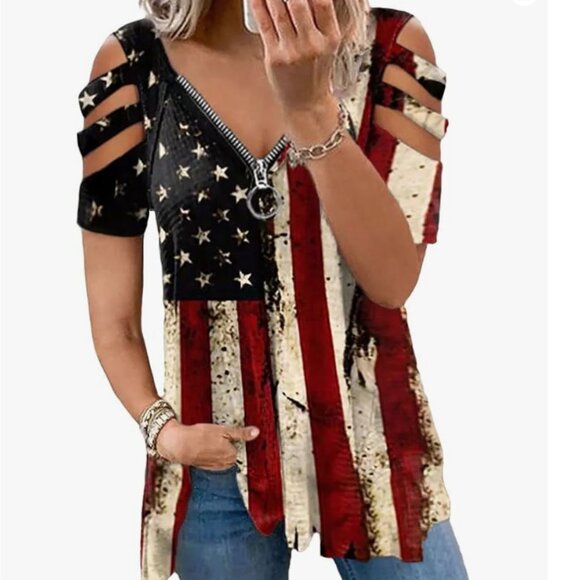 Tops - American flag T shirt